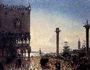 Friedrich Paul Nerly Piazza San Marco At Night oil on canvas